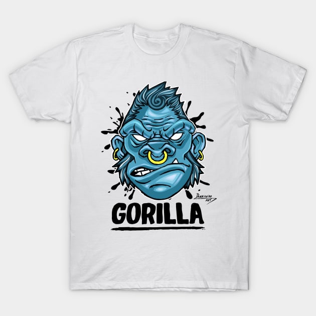 Cool Gorilla Head T-Shirt by dnlribeiro88